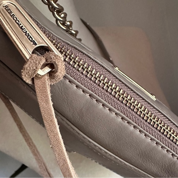 Rebecca Minkoff Mini M.A.C. Taupe + Gold Stud Crossbody and Clutch - Picture 4 of 10
